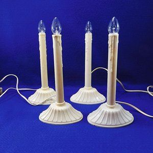 Lot of 4 Vintage Single Drip Electric Candoliers Candles Christmas Decor Light